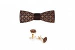 BeWooden - Accessoires aus Holz Set Decorum, Holzfliege und Manschettenknöpfe aus Holz