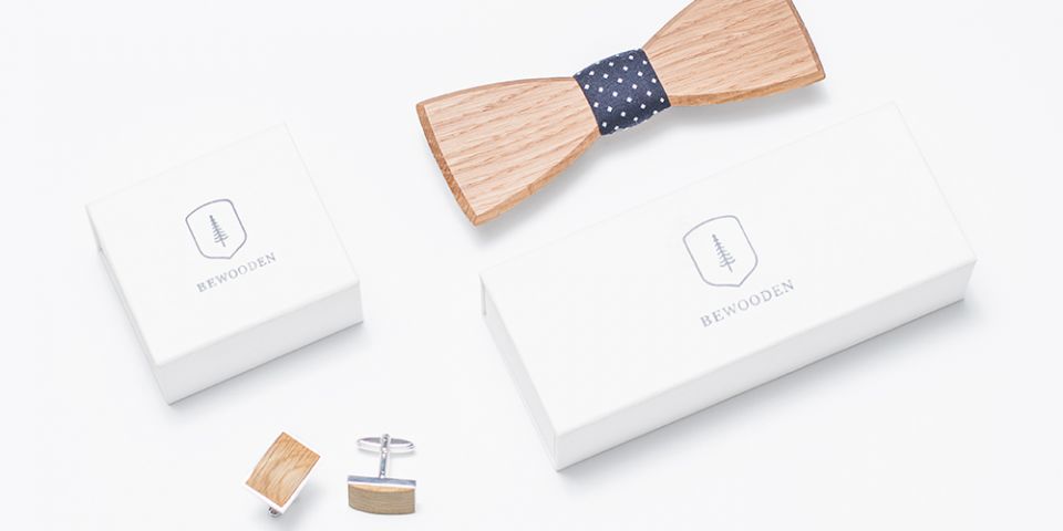 BeWooden - Holzfliege Coloo mit Manschettenknöpfen Coloo Cuff und Aufbewahrungsbox