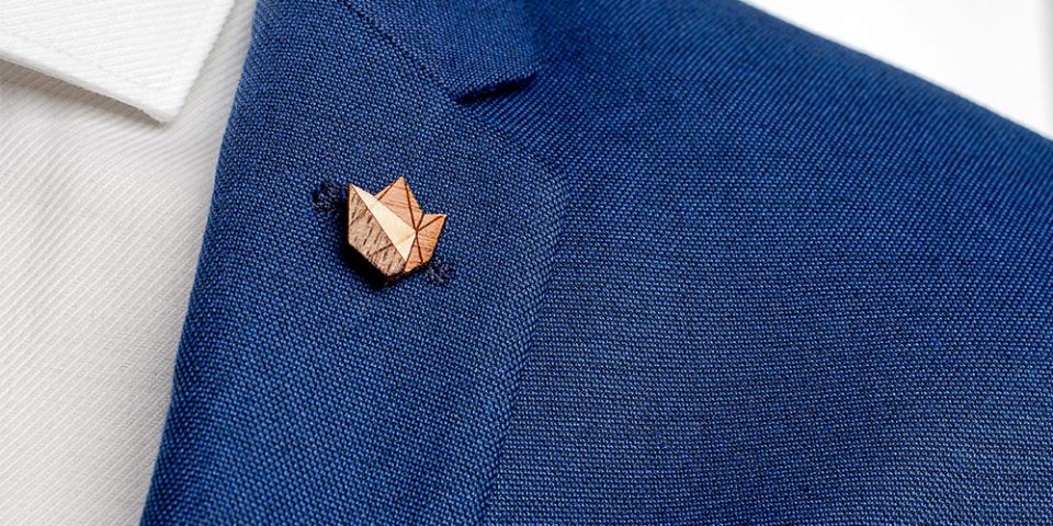 BeWooden - Broschen für Herren Floa Lapel