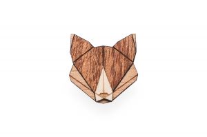 Holzbrosche Fox Brooch