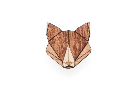 Holzbrosche Fox Brooch