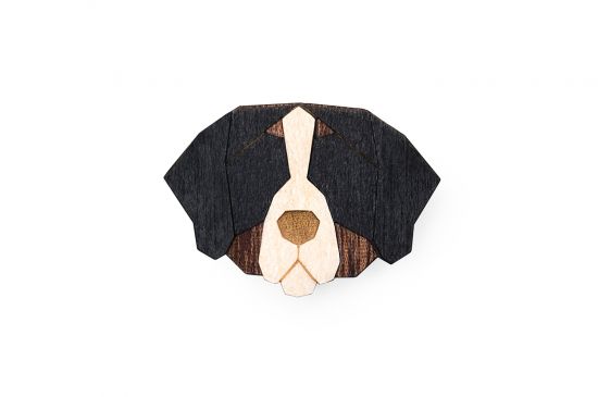 Holzbrosche Bernese Mountain Dog Brooch