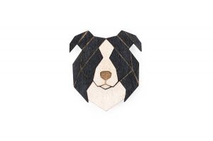 Holzbrosche Border Collie Brooch