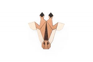 Holzbrosche Giraffe Brooch