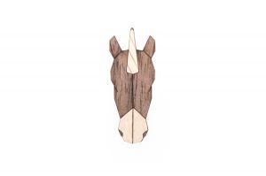Holzbrosche Unicorn Brooch