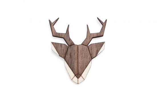 Holzbrosche Deer Brooch