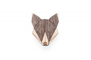 Holzbrosche Wolf Brooch
