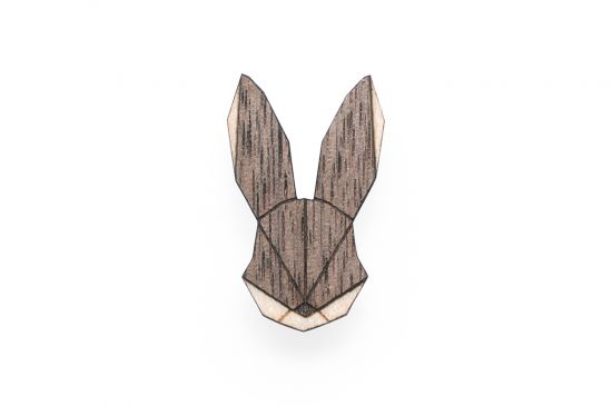 Holzbrosche Hare Brooch