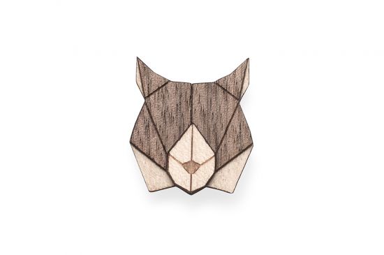 Holzbrosche Lynx Brooch