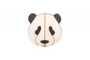 Holzbrosche Panda Brooch