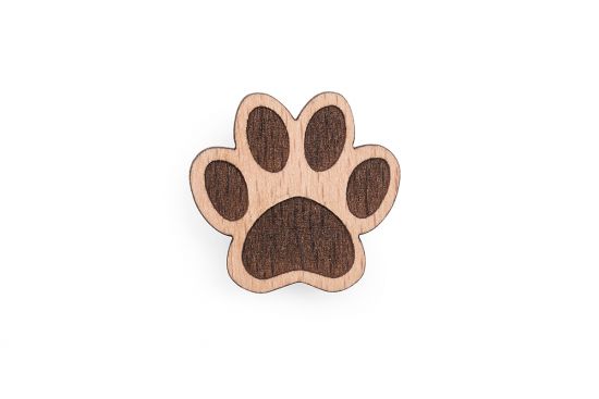 Holzbrosche Paw Brooch
