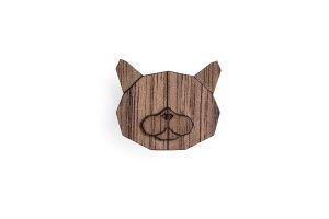 Holzbrosche British Cat Brooch