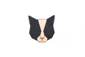 Holzbrosche Black Cat Brooch