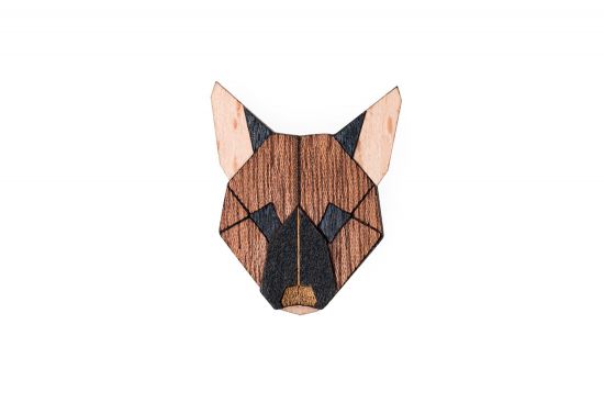 Holzbrosche German Shepherd Brooch