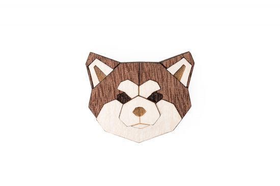 Holzbrosche Akita Inu Brooch