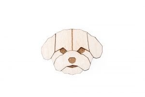 Holzbrosche Bichon Frise Brooch