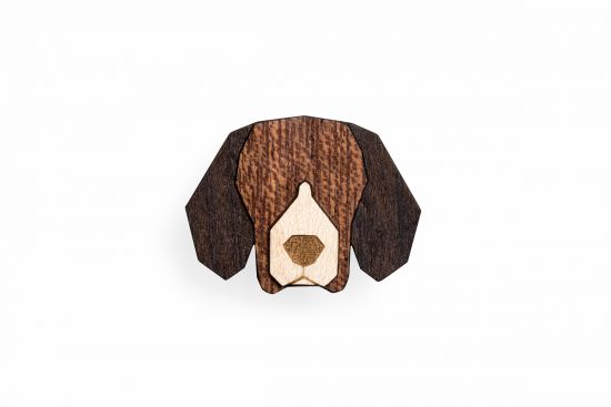 Holzbrosche Beagle Brooch