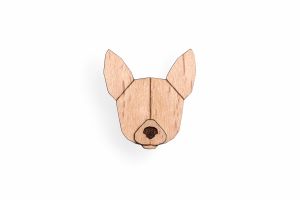 Holzbrosche Chihuahua Brooch