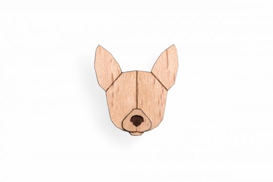 Holzbrosche Chihuahua Brooch