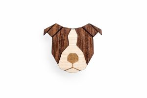 Holzbrosche Staffordshire Bull Terrier Brooch