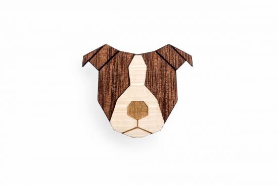 Holzbrosche Staffordshire Bull Terrier Brooch