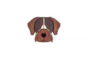 Holzbrosche Bohemian Griffon Brooch