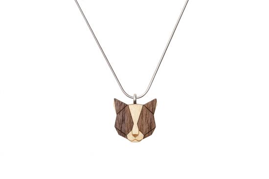 Holzanhänger Grey Cat Pendant