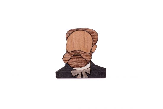  Holzbrosche Antonin Brooch