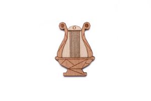 Holzbrosche Lyre Brooch