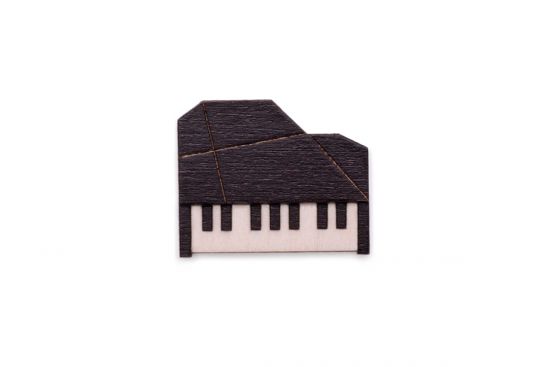 Holzbrosche Piano Brooch