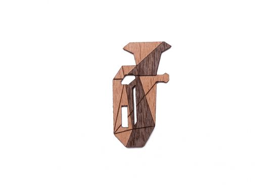 Holzbrosche Tuba Brooch