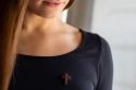 Holzbrosche Agnus Cross Brooch
