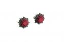 Holzohrringe Red Flower Earrings