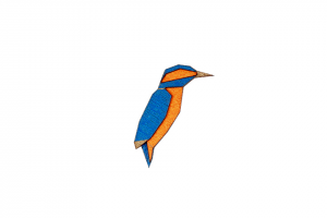 Holzbrosche Kingfisher Brooch