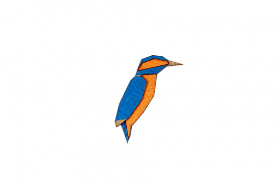 Holzbrosche Kingfisher Brooch