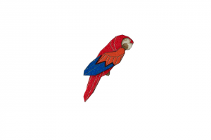 Holzbroche Ara Parrot Brooch