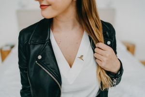 Metallbrosche Bird Steel Brooch