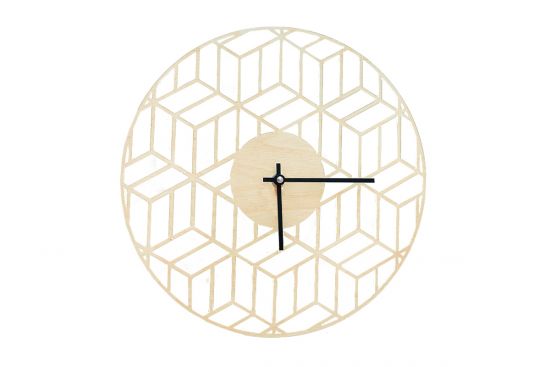 Holzuhr Cube Clock