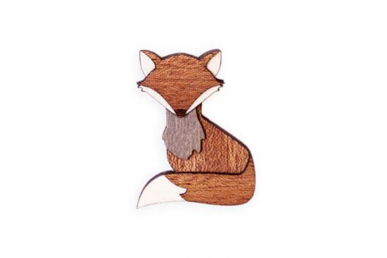 Holzbrosche Bystrouška Brooch