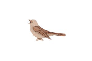 Holzbrosche Nightingale Brooch