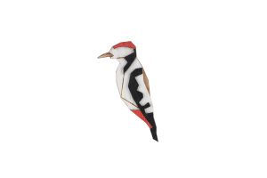 Holzbrosche Woodpecker Brooch