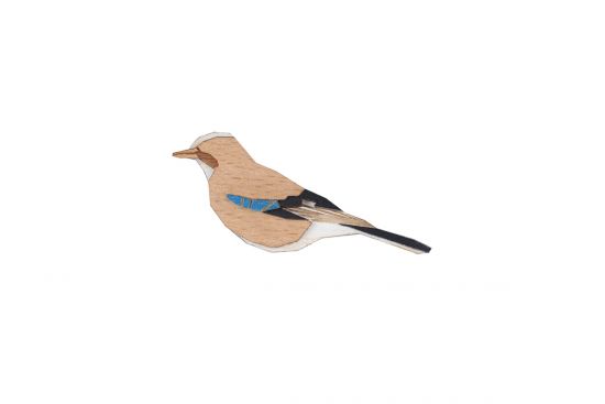 Holzbrosche Jay Brooch