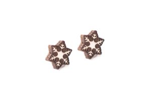 Holzohrringe Brunn Snowflake Earrings