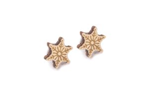 Holzohrringe Snowflake Earrings