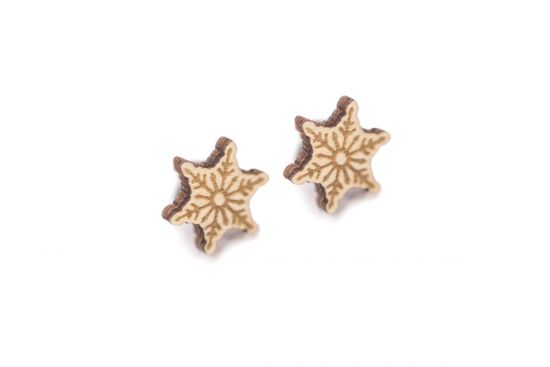 Wooden Snowflake earrings