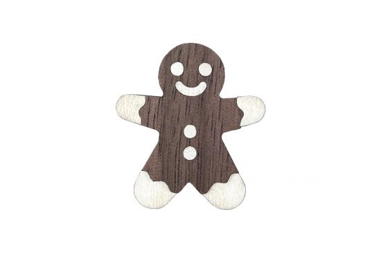 Gingerbread Brosche aus Holz