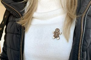 Holzbrosche Gingerbread Brooch