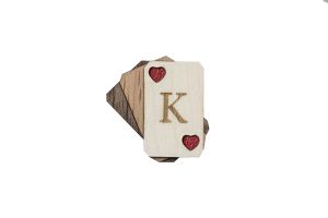 Holzbrosche King of Hearts Brooch
