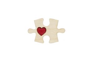 Holzbrosche Puzzle 1 Brooch