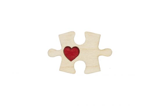 Holzbrosche Puzzle 1 Brooch